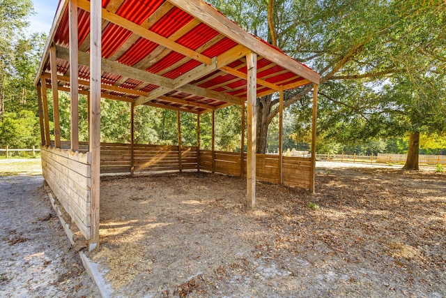 exterior space featuring a carport