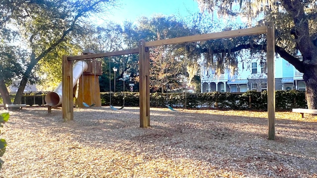 exterior space featuring a playground