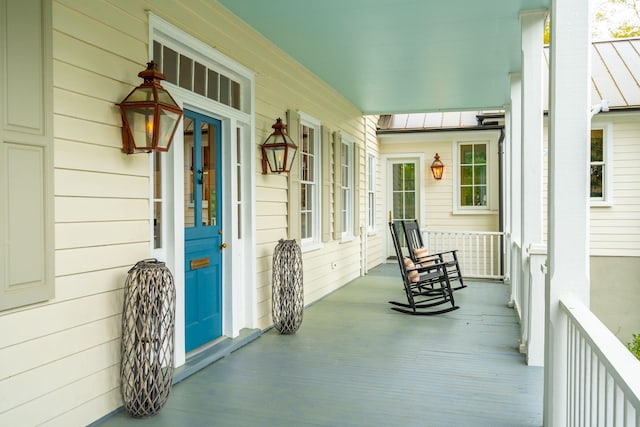 exterior space with covered porch