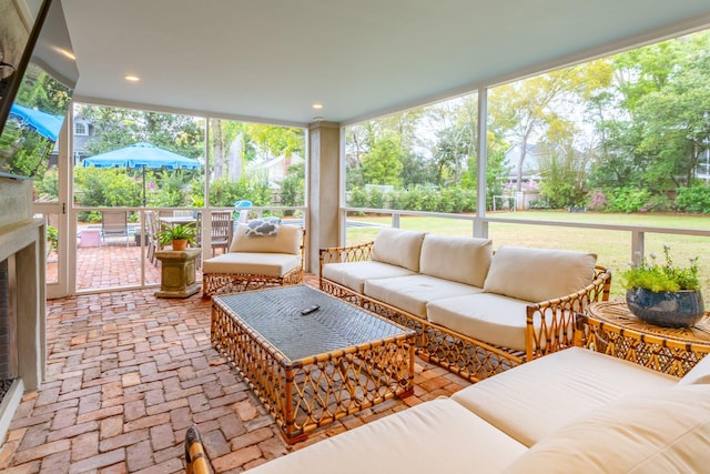 view of sunroom