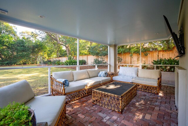 view of patio / terrace with an outdoor living space