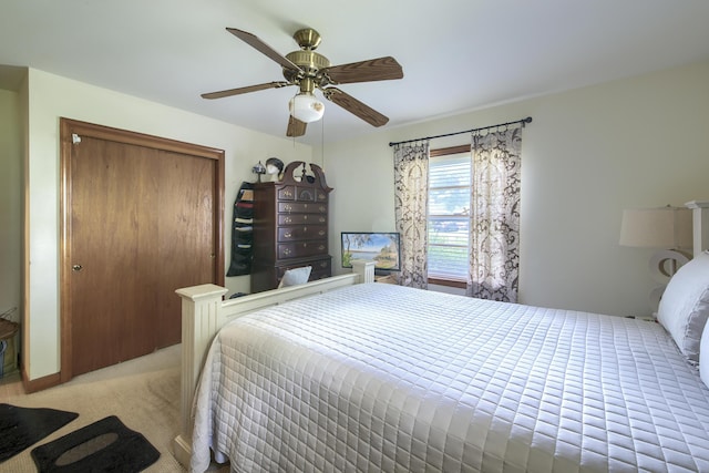 1430 Brian Rd, Charleston, SC 29407 - bedroom with light colored carpet, a closet, and a ceiling fan