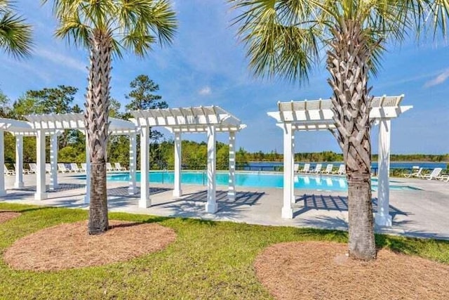 491 Foxbank Plantation Blvd, Moncks Corner, SC 29461 - community pool with a pergola and a patio area
