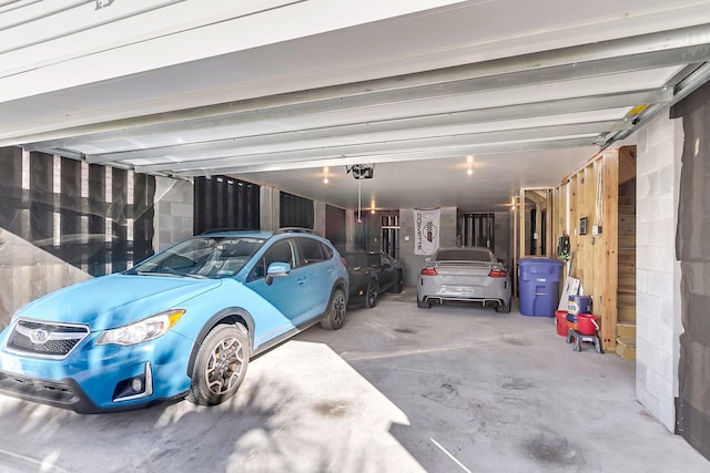 garage featuring a garage door opener