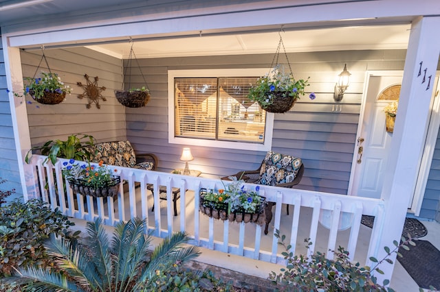 exterior space with covered porch