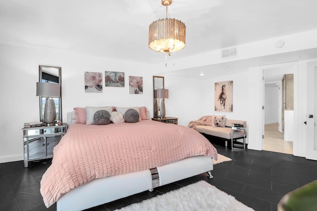 view of tiled bedroom