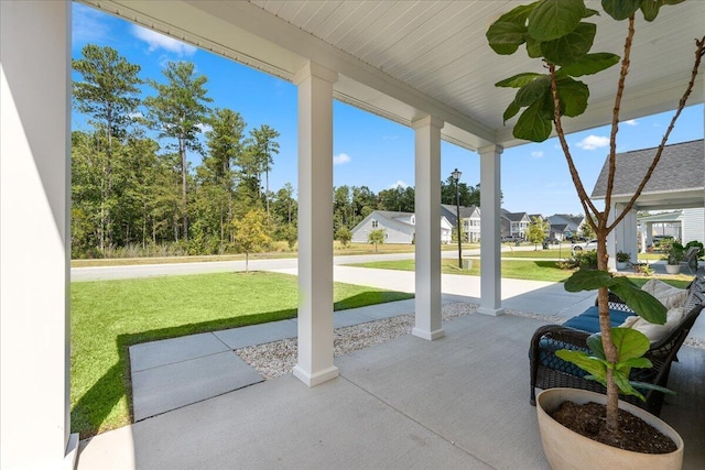 view of patio with a porch