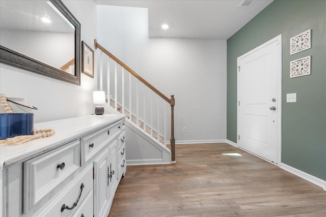 entryway featuring light hardwood / wood-style flooring