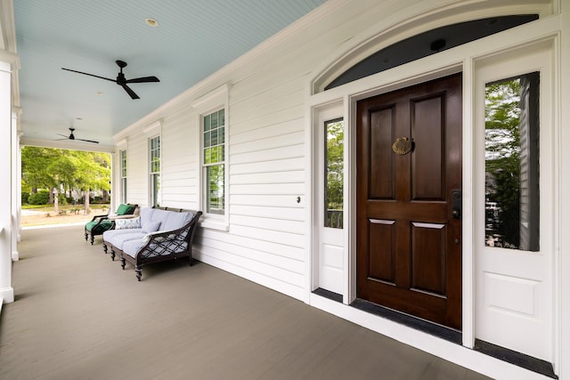 11 Dalton St, Daniel Island, SC 29492 - entrance to property with a porch and ceiling fan