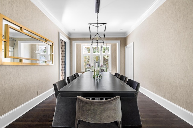 11 Dalton St, Daniel Island, SC 29492 - dining room featuring dark wood finished floors, crown molding, and baseboards