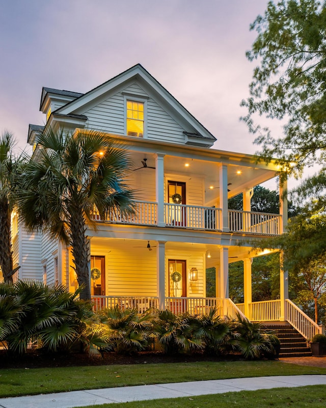 11 Dalton St, Daniel Island, SC 29492 - view of front of house with a balcony and a porch