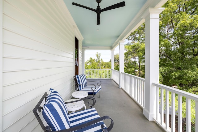 11 Dalton St, Daniel Island, SC 29492 - balcony with a porch and a ceiling fan