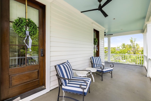 11 Dalton St, Daniel Island, SC 29492 - view of patio / terrace with a porch and ceiling fan