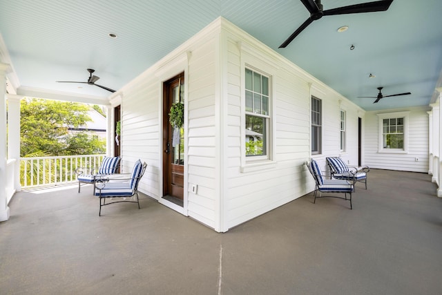 11 Dalton St, Daniel Island, SC 29492 - view of patio with covered porch and a ceiling fan