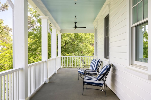 11 Dalton St, Daniel Island, SC 29492 - balcony featuring ceiling fan and a porch