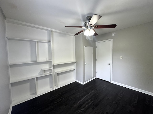 36 Guerry Cir, Goose Creek, SC 29445 - unfurnished bedroom with dark wood-type flooring, baseboards, and ceiling fan