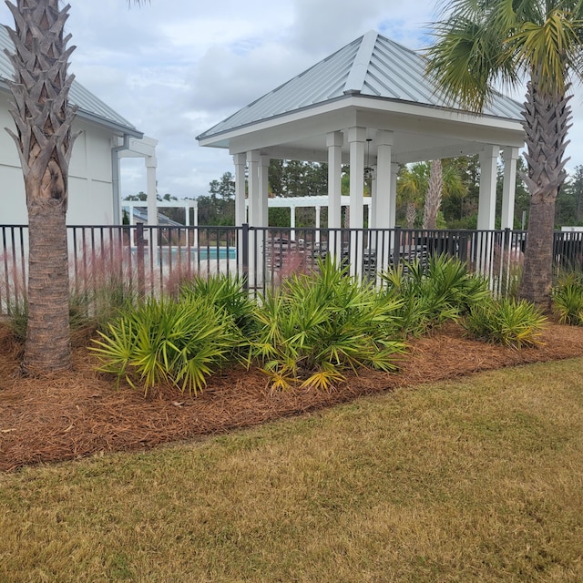 view of yard with a gazebo