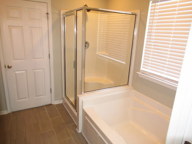 bathroom with independent shower and bath