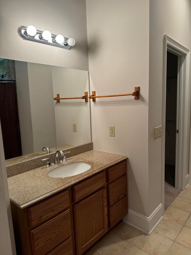 bathroom featuring vanity and tile patterned floors