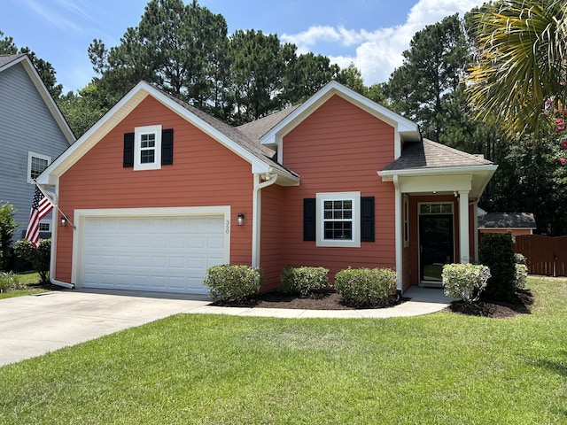 350 Cypress Walk Way, Wando, SC 29492 - traditional-style home featuring driveway, a front yard, and a shingled roof