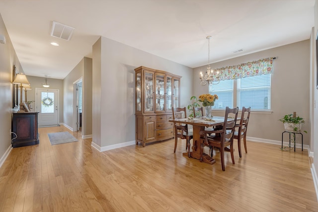109 Cypress Plantation Rd, Moncks Corner, SC 29461 - dining room featuring light wood finished floors, a chandelier, and recessed lighting