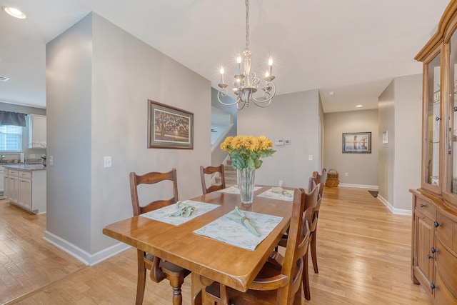 109 Cypress Plantation Rd, Moncks Corner, SC 29461 - dining space featuring light wood-style flooring, a chandelier, and recessed lighting