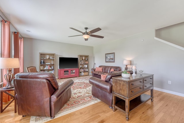 109 Cypress Plantation Rd, Moncks Corner, SC 29461 - living room featuring ceiling fan and light wood finished floors