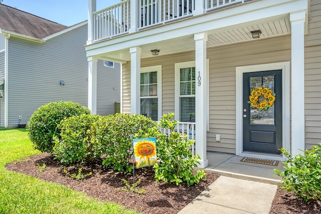 109 Cypress Plantation Rd, Moncks Corner, SC 29461 - doorway to property featuring a porch and a balcony