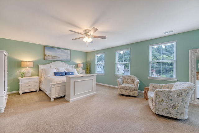 109 Cypress Plantation Rd, Moncks Corner, SC 29461 - bedroom with light carpet and a ceiling fan