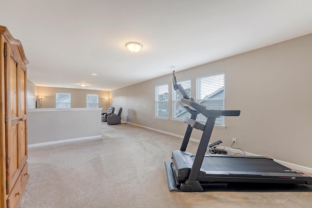 109 Cypress Plantation Rd, Moncks Corner, SC 29461 - exercise room featuring baseboards and light carpet
