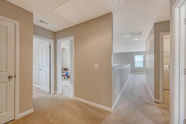 109 Cypress Plantation Rd, Moncks Corner, SC 29461 - hallway featuring attic access and light colored carpet
