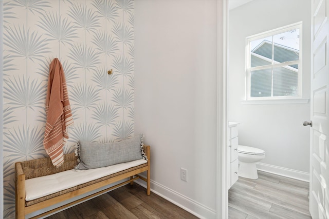 782 Clay Field Trl, Summerville, SC 29485 - bathroom with baseboards, toilet, and wood finished floors