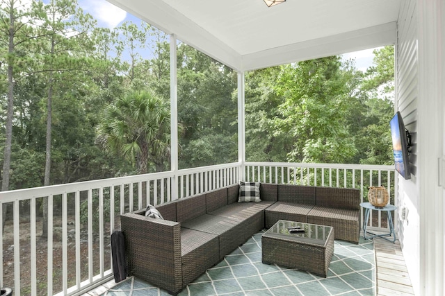 view of sunroom