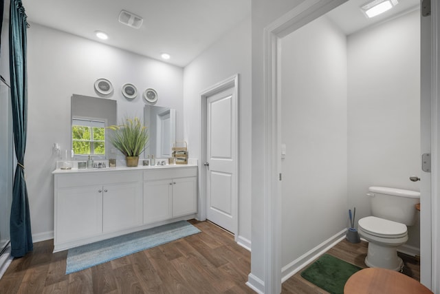 225 N Light Way, Summerville, SC 29486 - bathroom featuring vanity, wood finished floors, and recessed lighting