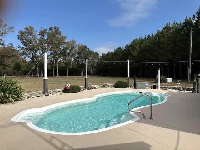 view of swimming pool featuring a patio