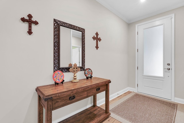 foyer with hardwood / wood-style flooring