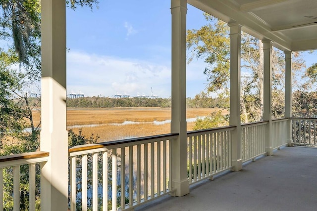 balcony with a rural view