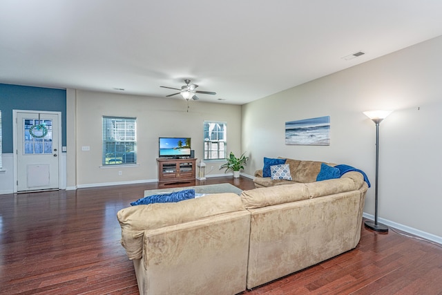 458 Whispering Breeze Ln, Summerville, SC 29486 - living room featuring a wealth of natural light, visible vents, and wood finished floors