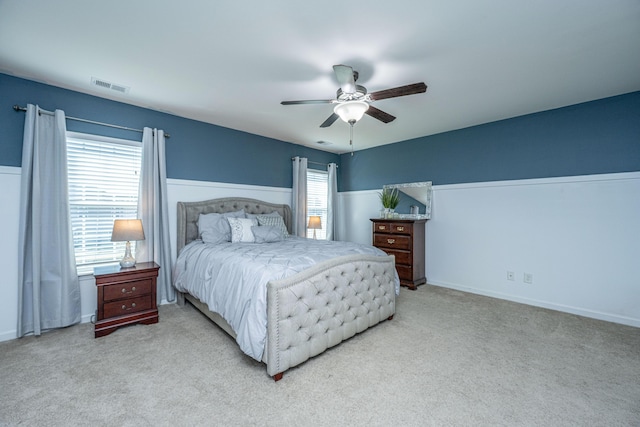 458 Whispering Breeze Ln, Summerville, SC 29486 - carpeted bedroom with visible vents and ceiling fan