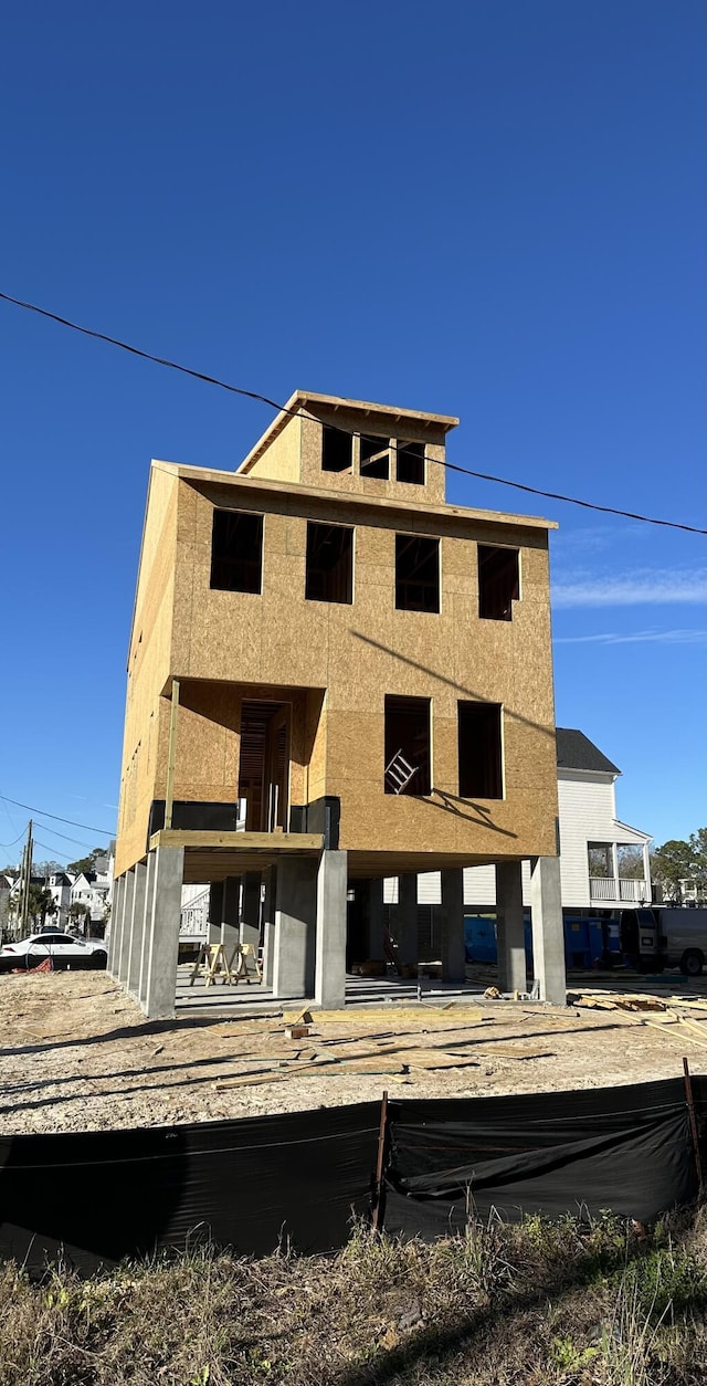 back of property with stucco siding