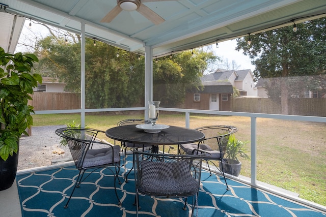 2137 Barbour Dr, Charleston, SC 29414 - sunroom featuring ceiling fan