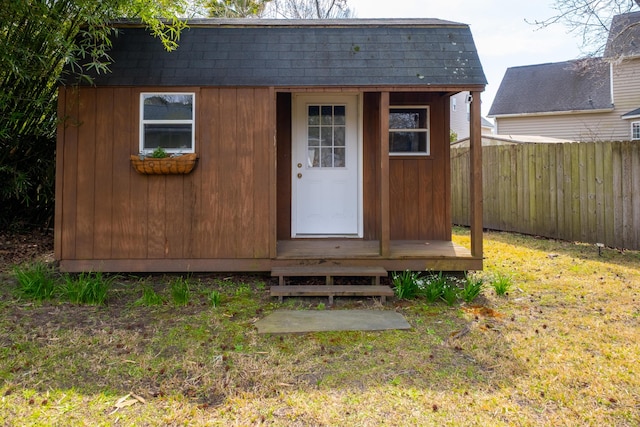 2137 Barbour Dr, Charleston, SC 29414 - view of outbuilding with an outdoor structure and fence