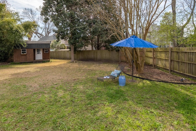 2137 Barbour Dr, Charleston, SC 29414 - view of yard featuring an outbuilding and a fenced backyard