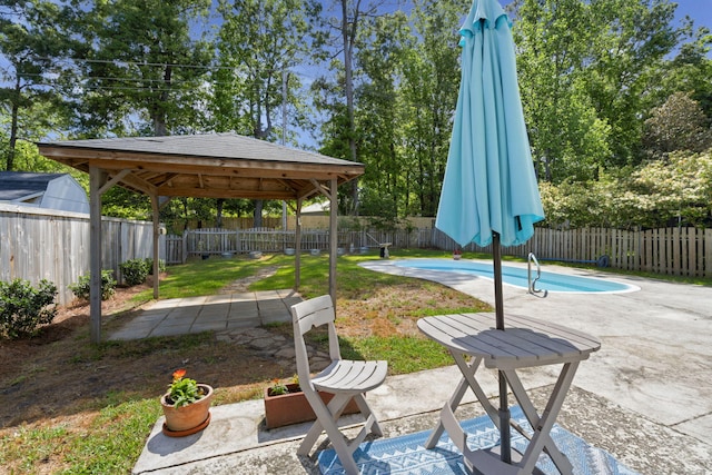 132 E Hartwick Ln, Goose Creek, SC 29445 - view of patio / terrace featuring a gazebo, a fenced in pool, and a fenced backyard