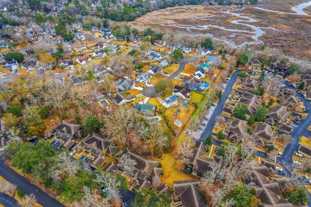 aerial view with a residential view