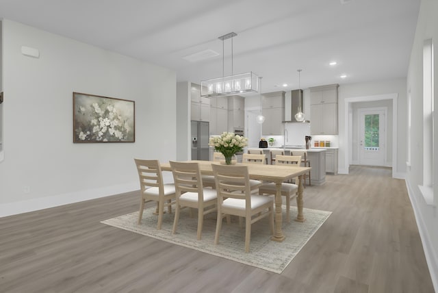 3029 Robeson Trce, Johns Island, SC 29455 - dining room with light wood-type flooring, baseboards, and recessed lighting