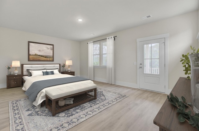 3029 Robeson Trce, Johns Island, SC 29455 - bedroom featuring light wood-style flooring, baseboards, and recessed lighting