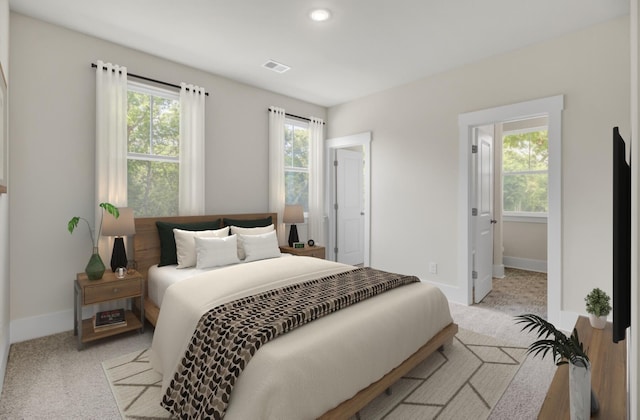 3029 Robeson Trce, Johns Island, SC 29455 - bedroom featuring light carpet, baseboards, and recessed lighting