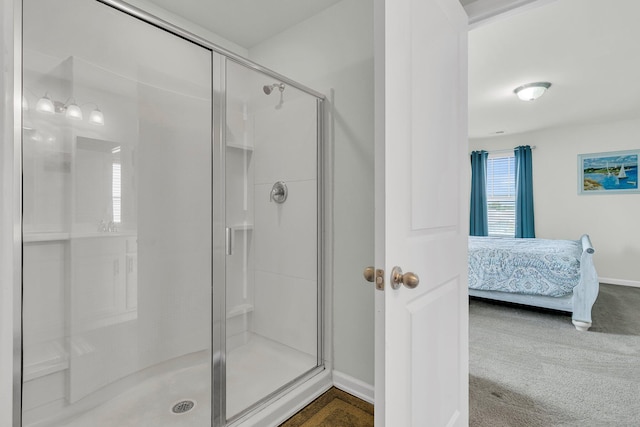 9706 Fanning Basket Ln, Ladson, SC 29456 - full bathroom featuring baseboards, a shower stall, and ensuite bath