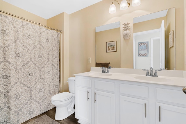 9706 Fanning Basket Ln, Ladson, SC 29456 - full bath featuring double vanity, a sink, wood finished floors, and toilet
